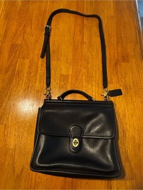 Vintage Coach Willis  Leather Top-Handle Crossbody Bag with Gold Hardware